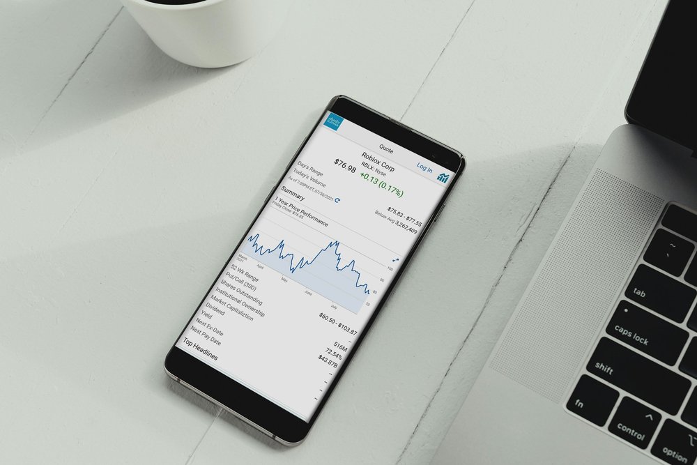 Investment management dashboard on a phone